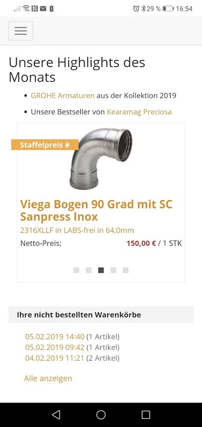 [NivoSliderImage]:Mobile Startseite Ihre nicht bestellten Warenkörbe